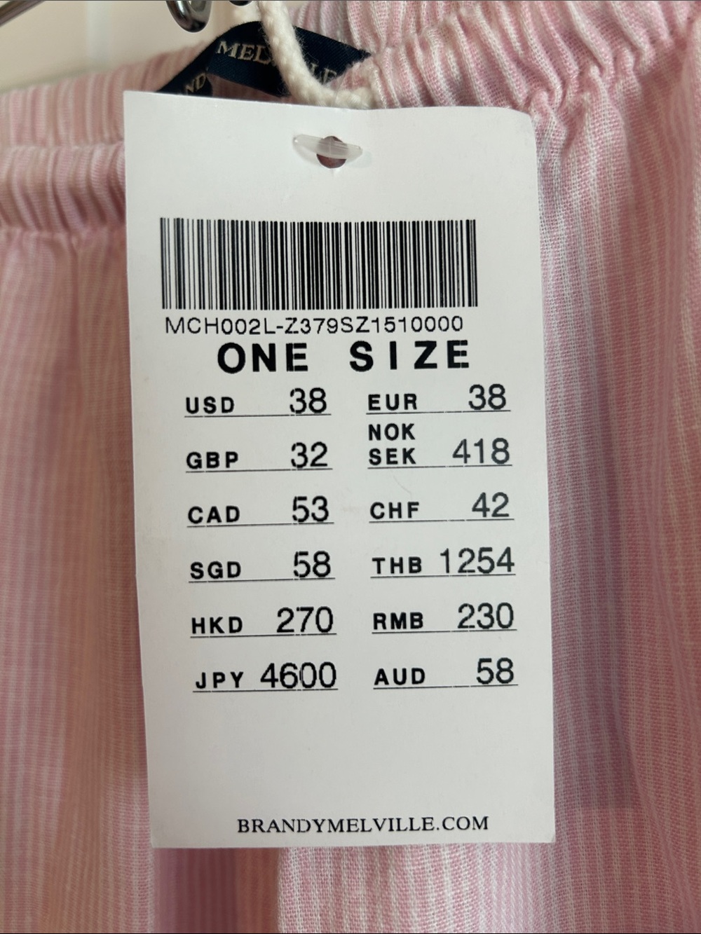 Brandy Melville NWT Pink & White Pajama Pants, One Size - Picture 3 of 6